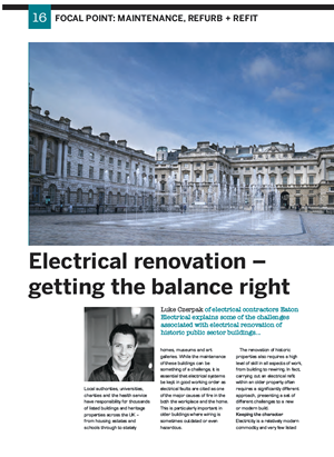 electrical renovation of historic public sector buildings